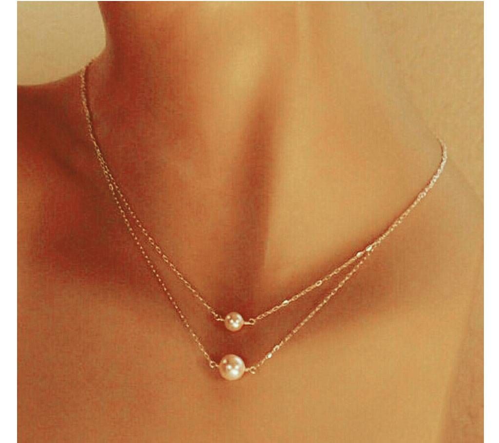 Chia Fashion Double Layer Pearl Necklace (by Pink Point - CHIA12)
