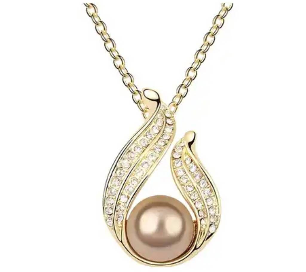 Chia Fashion Gold Plated Bronze Pearl Pendent Set (by Pink Point - CHIA75)