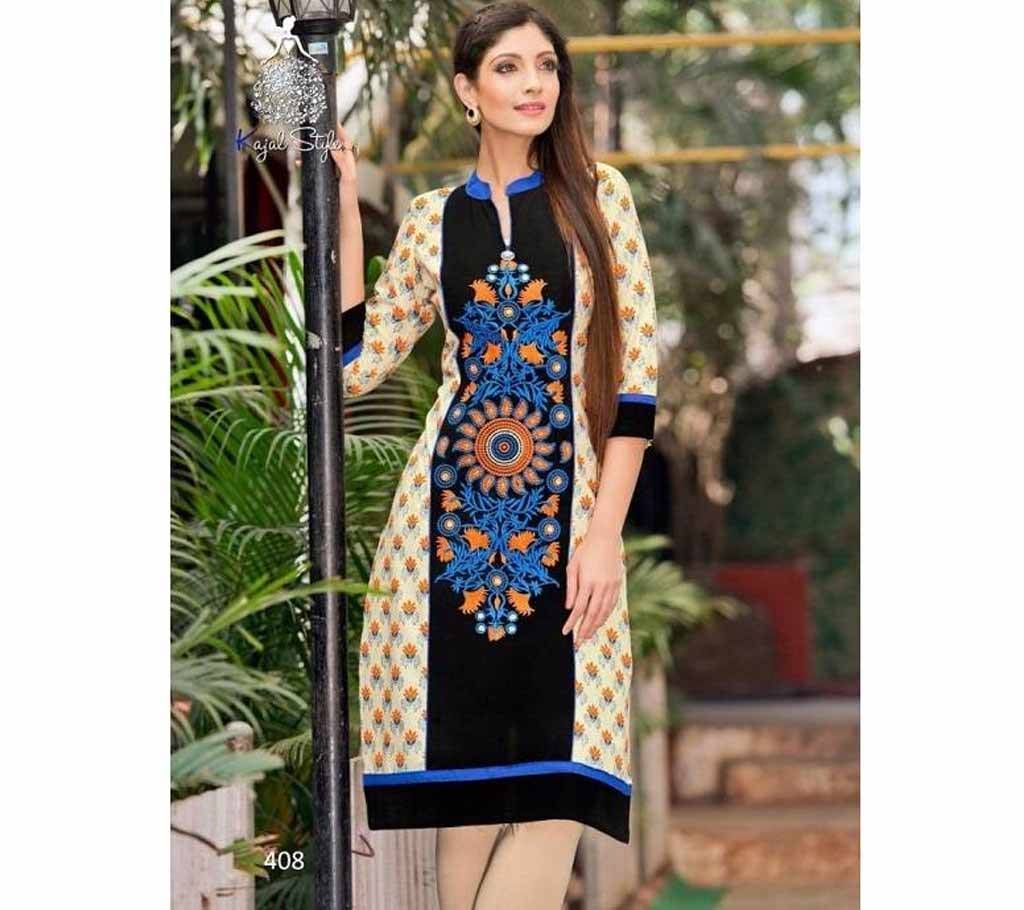 unstitched block printed cotton replica salwar kameez seblock-8014