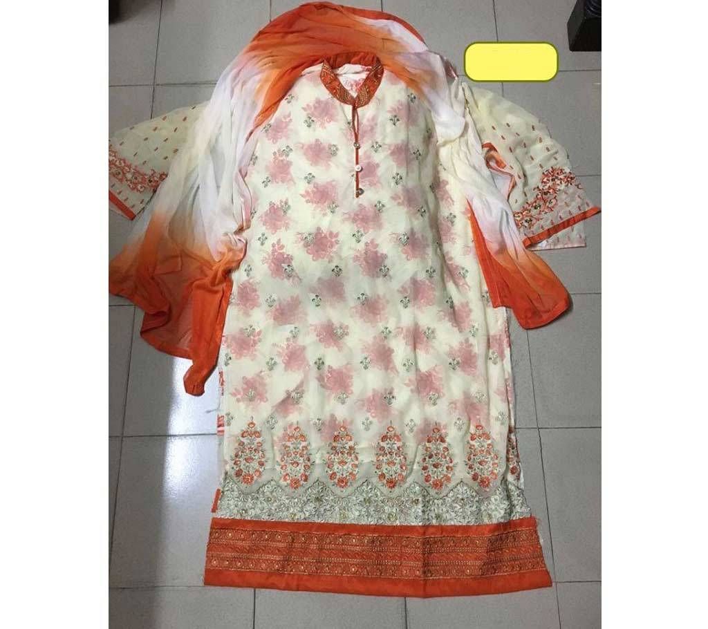 Unstitched georgette three pc