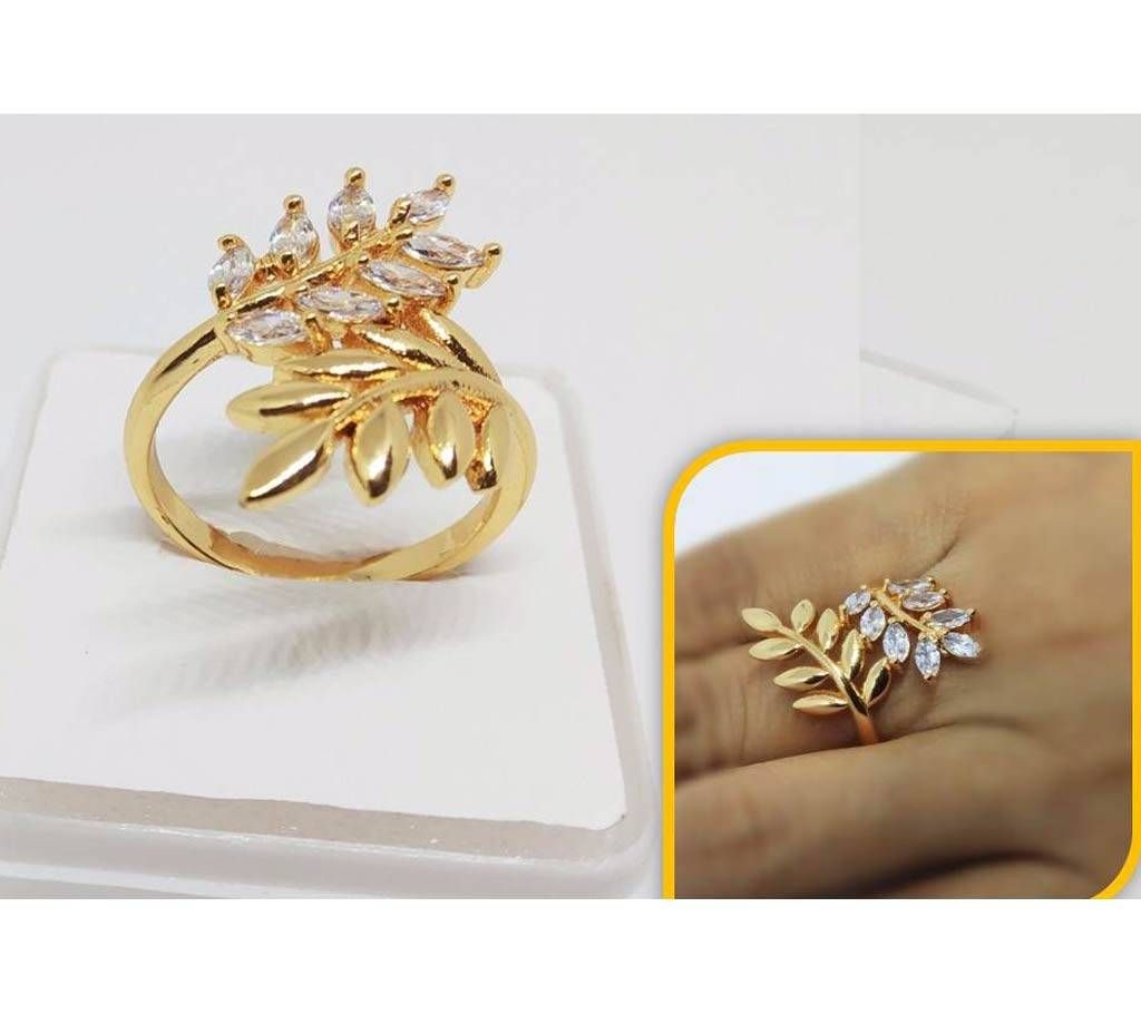 AD Stone Gold Plated Finger Ring
