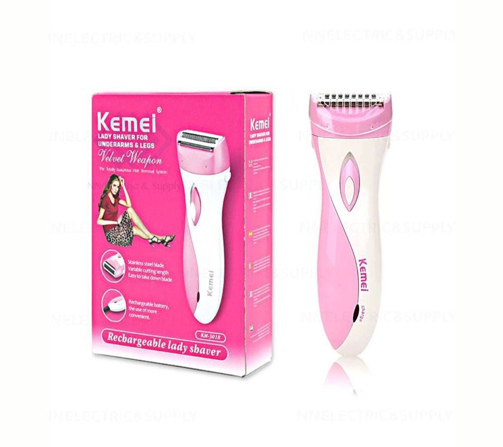 Kemei KM-3018 Rechargeable Lady Epilator Skin-friendly Women Electric Shaver Hair Remover Female Shaving Scraping Epilator
