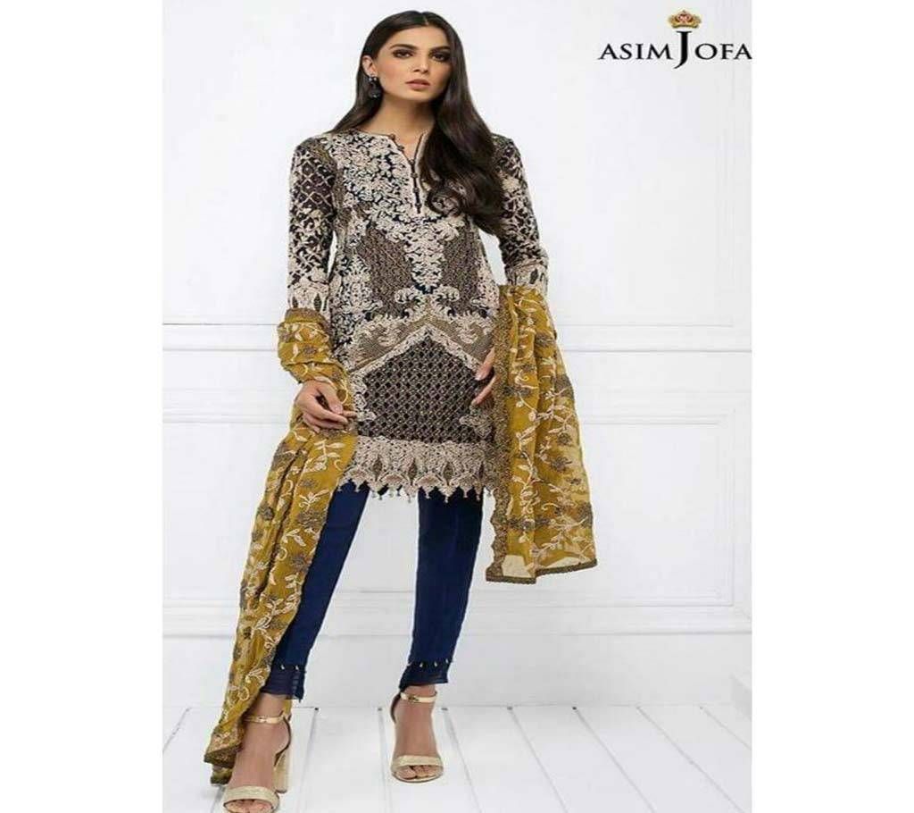 ASIM JOFA Unstitched Three piece