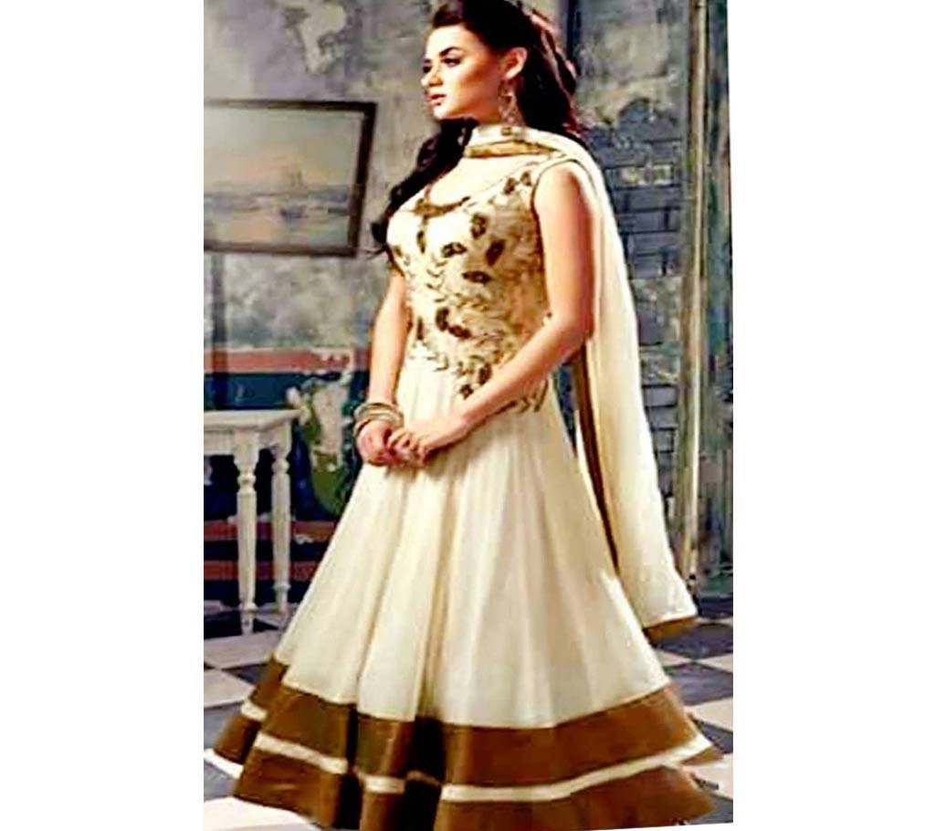 Unstitched Off White Georgette Kurti
