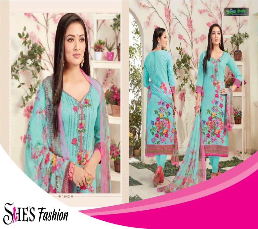 SHALIKA Semi-Stitched Georgette Aari Work Three Piece
