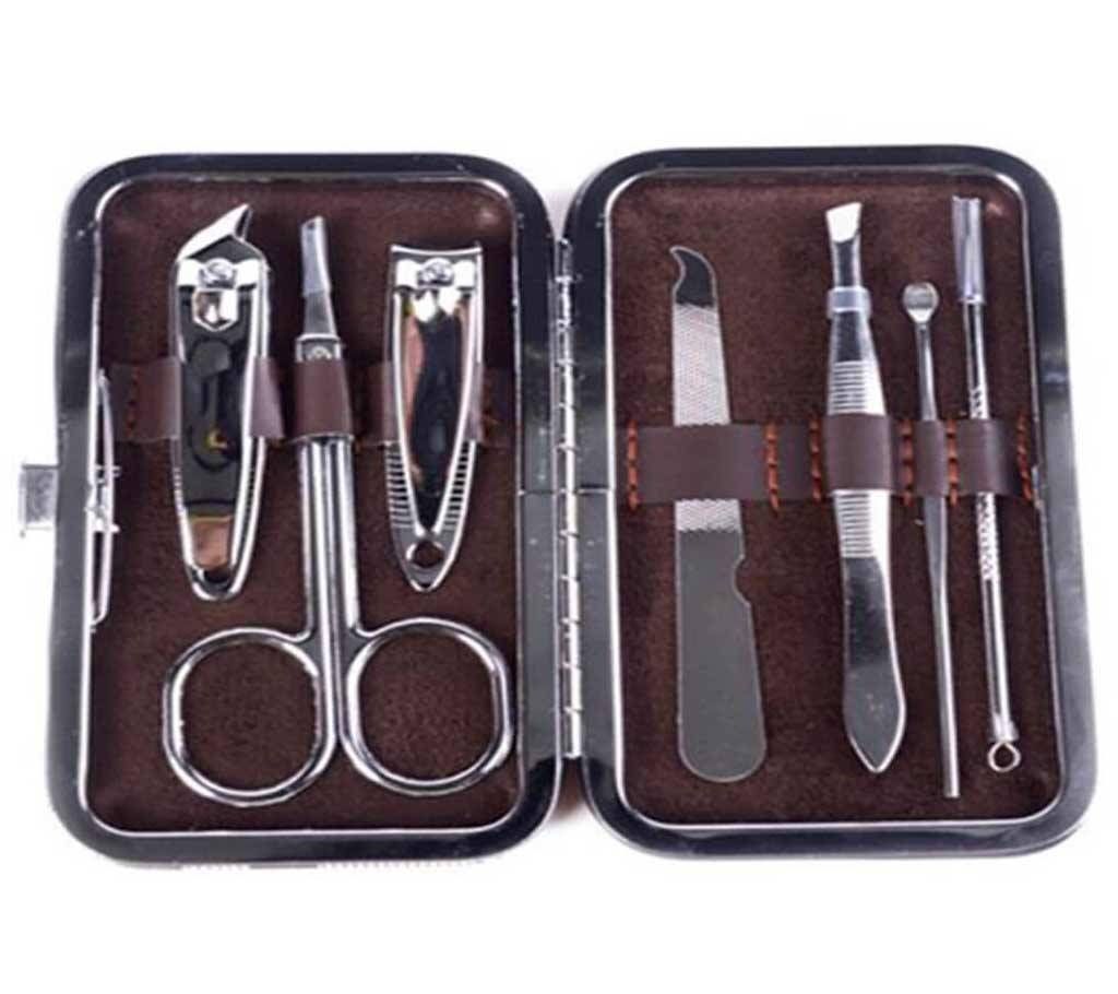 7 Pieces in 1 Set Manicure Set Stainless Steel Pedicure Set Nail Scissors - Grey