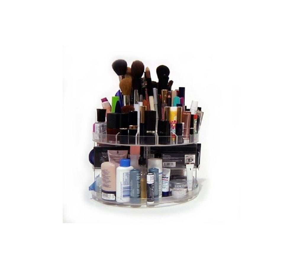 Glam Caddy 360 Rotating Cosmetic Organizer with Drawers (Transparent)