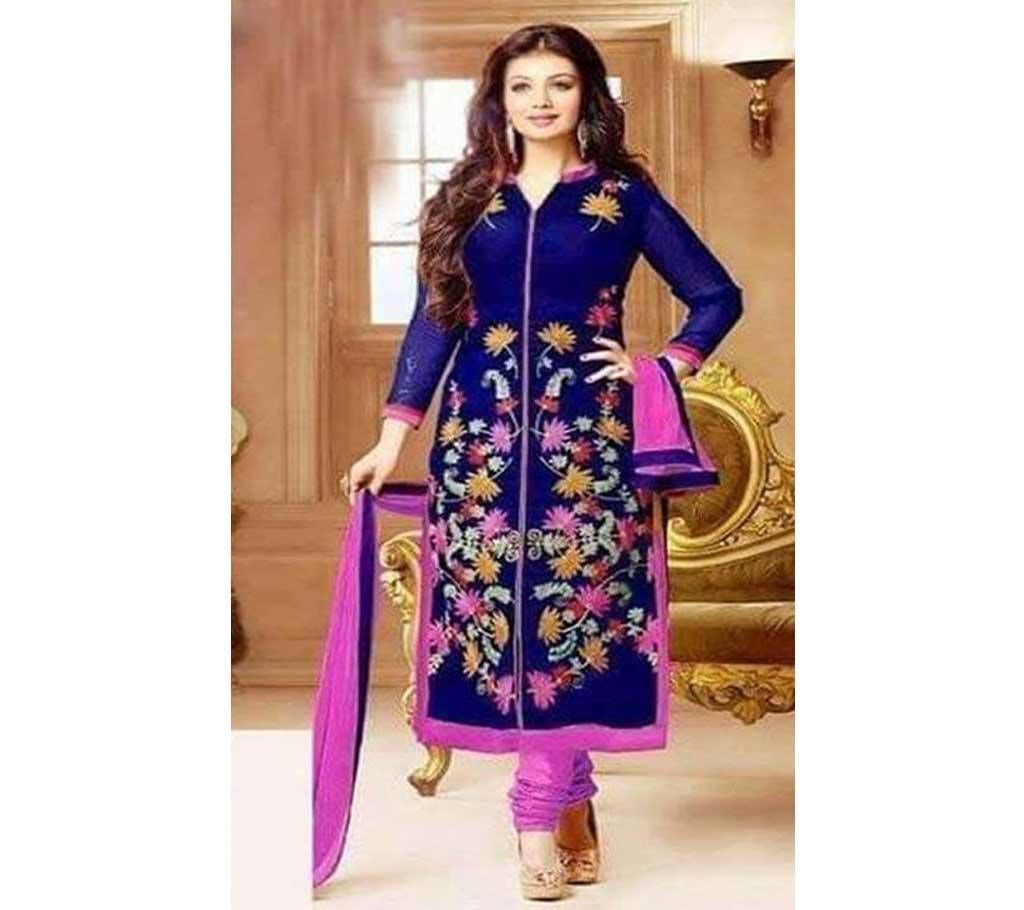Unstitched block printed Rajdhani voyel cotton Salwar Kameez St block-379