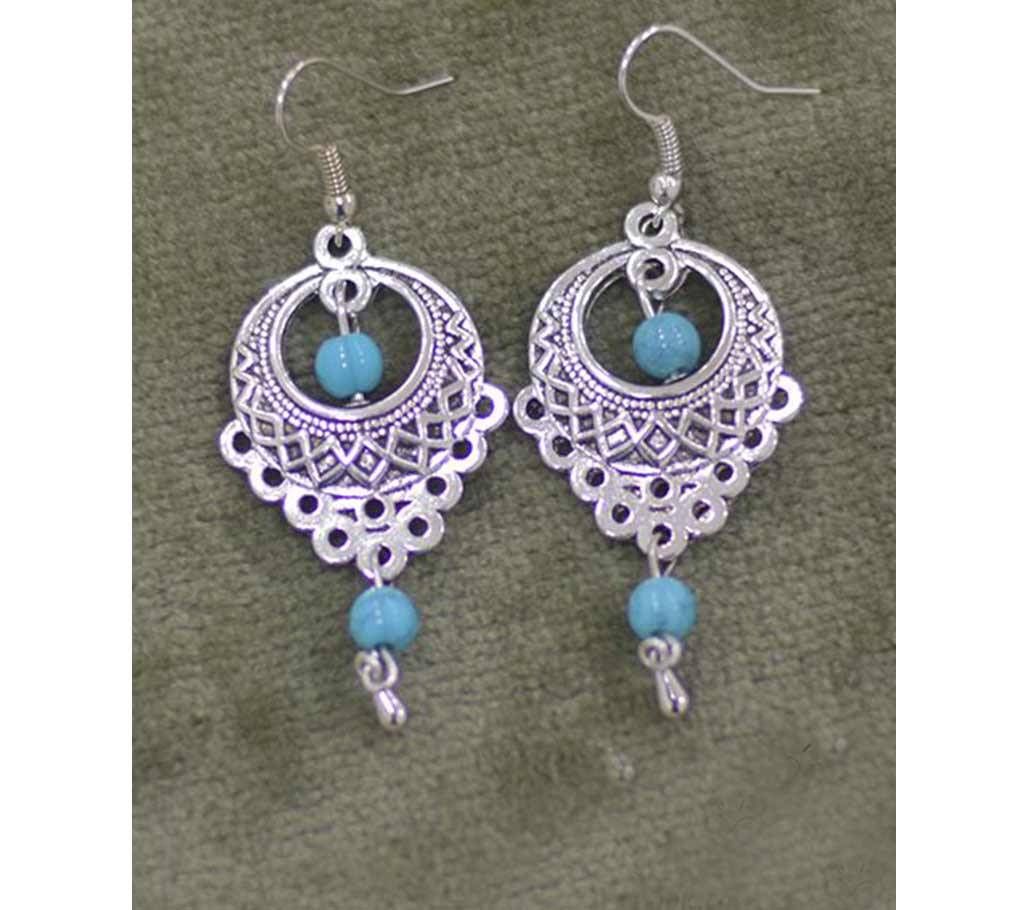 Turquoise Statement Dangle Hook Earrings