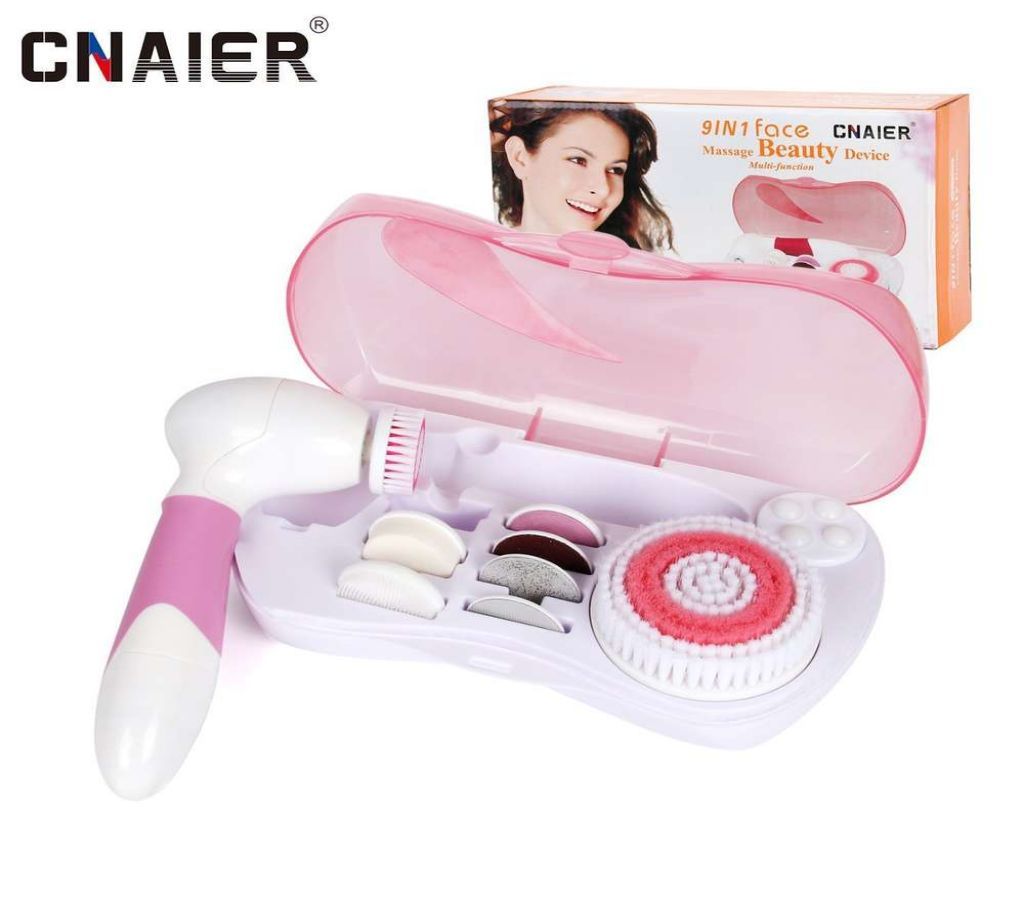 CNAIER 9 in 1 Facial brush, Waterproof Facial Cleansing brush Body and Face Skin Cleanser