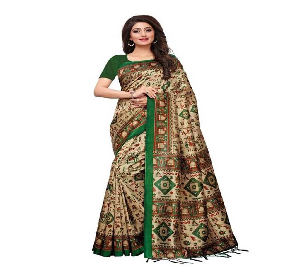 Mayshury Silk Saree - Tan Brown Mix Design 