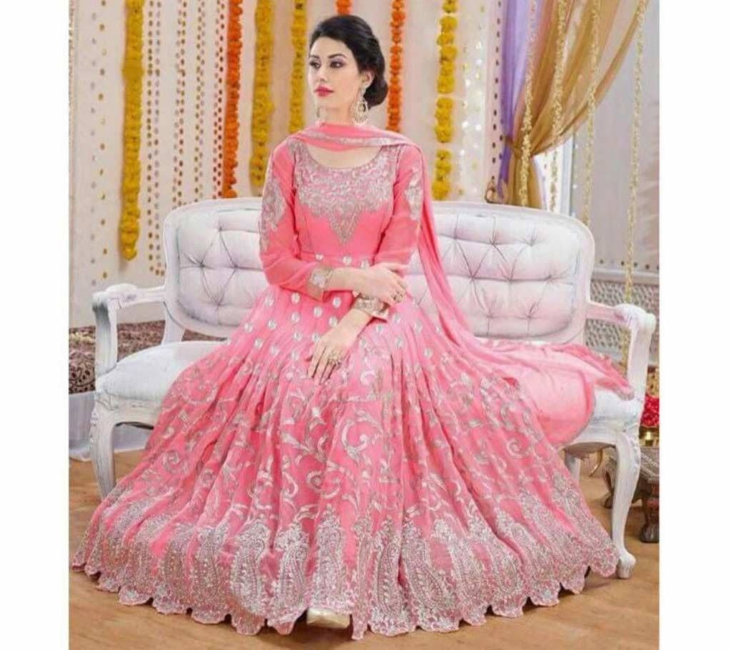 India Catalog Bangladeshi Copy Unstitched Georgette Party Grown