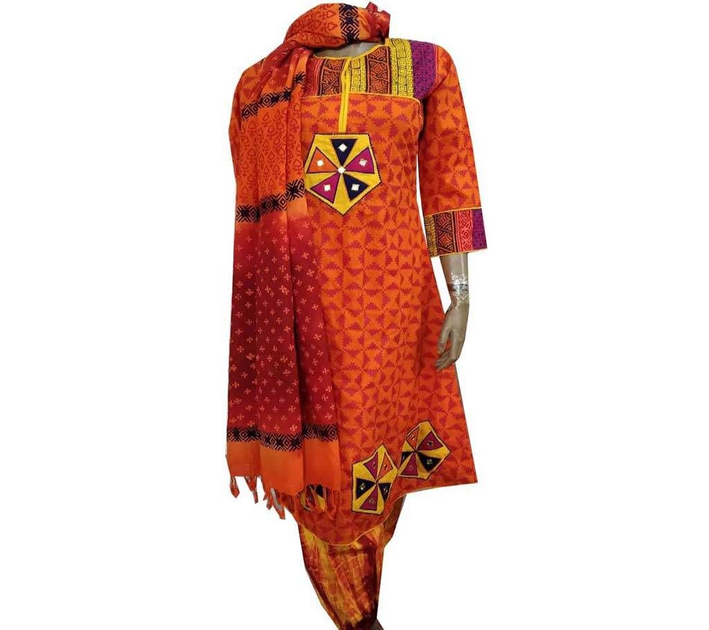 Orange flower two pc  kurti