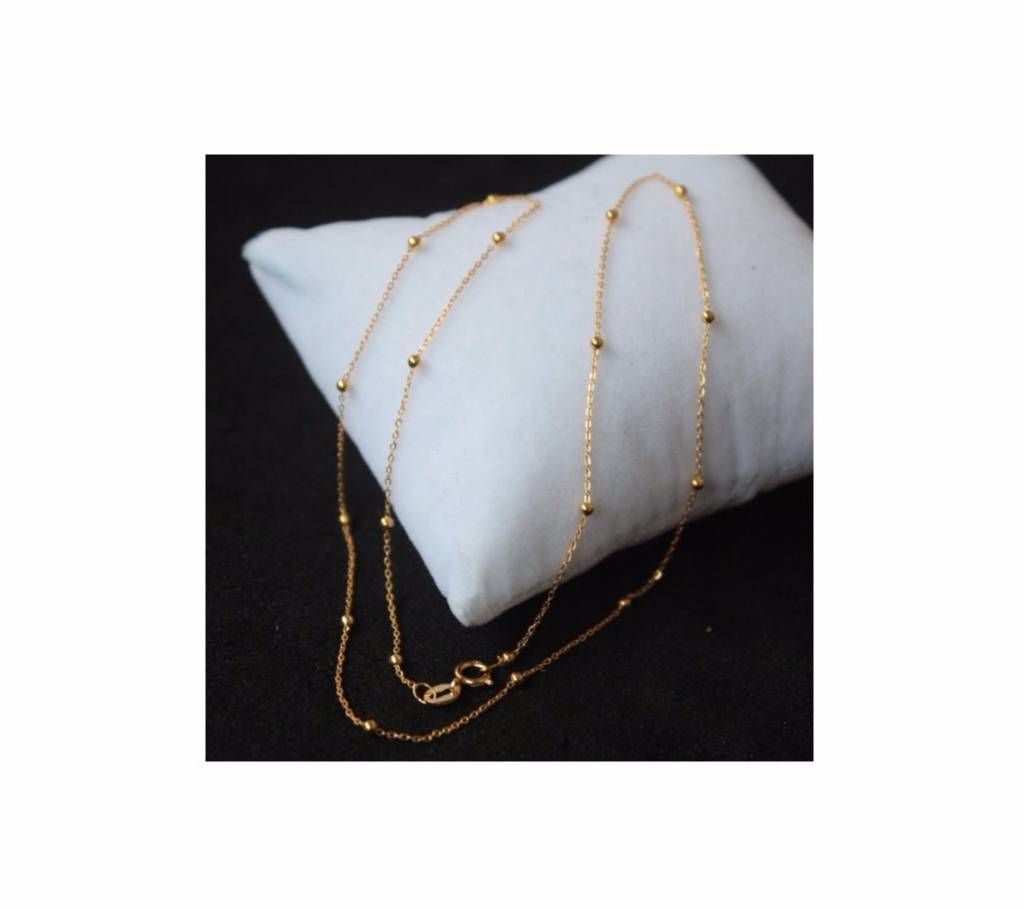 Gold Colour Beads Link Necklace