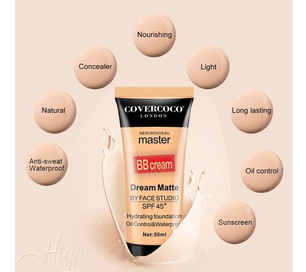 Covercoco Nude Makeup Cream Oil Control Waterproof Brightening Sunscreen SPF45 Master Magic Face BB Cream