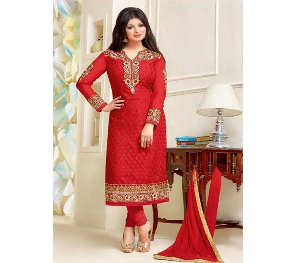 unstiched block printed cotton replica three pcs salwar kameez seblock-289