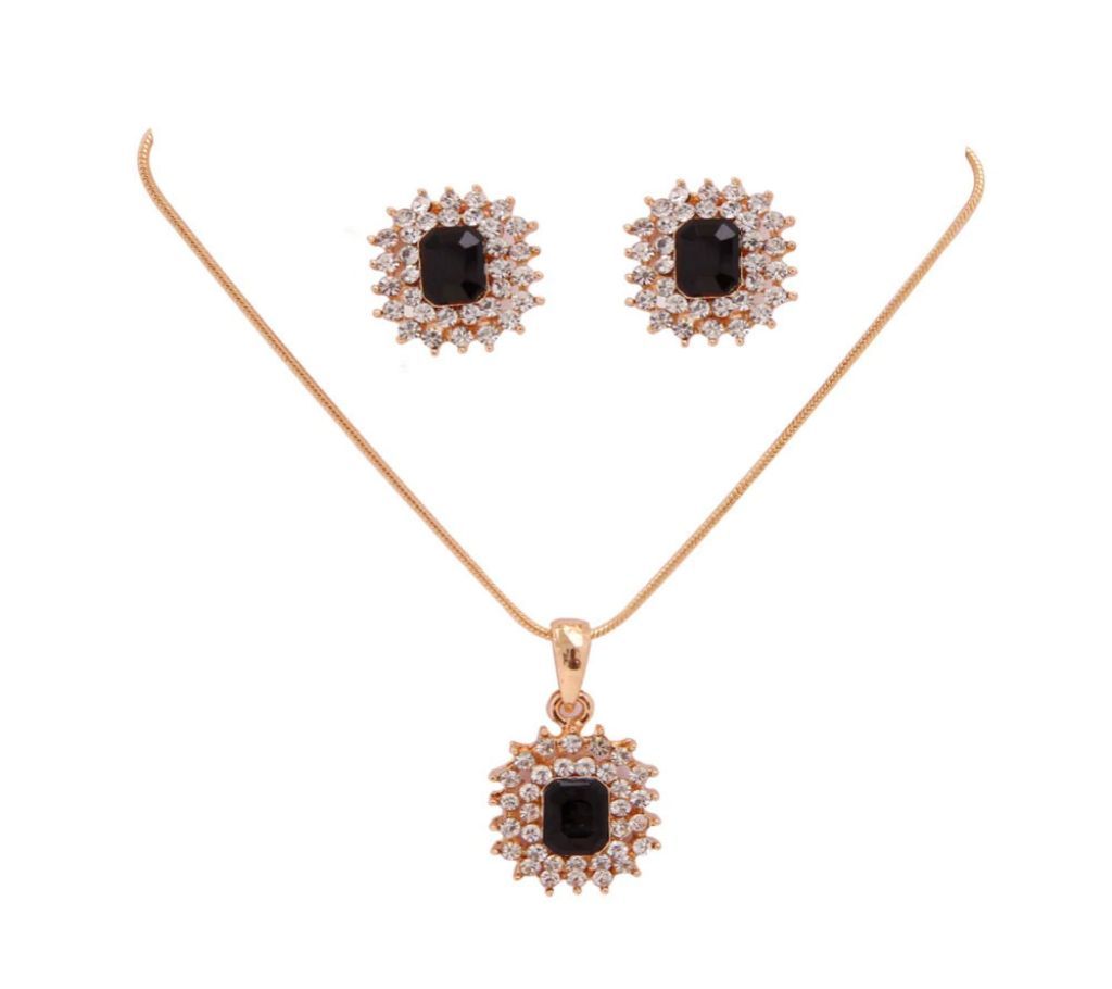 Sparkling Snowflake Shaped Rhinestone Crystal Set Black