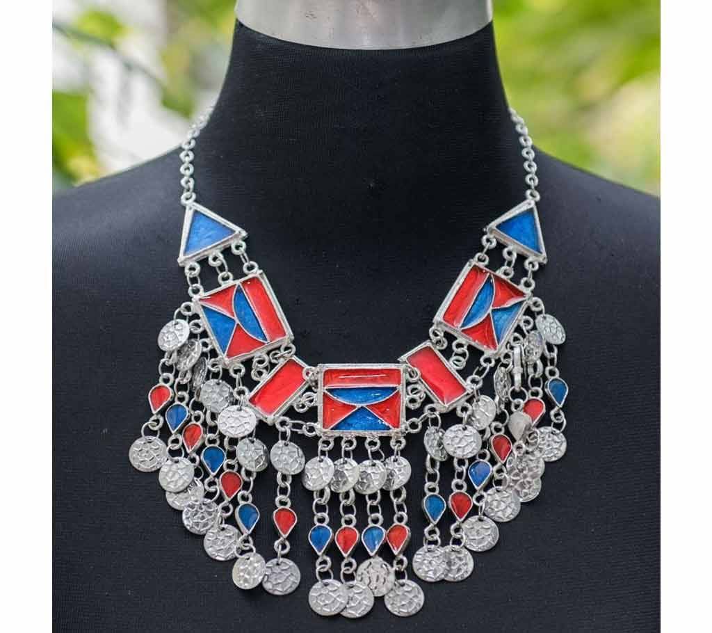  Rectangle Multi Lockets with Small Coin Shape Jhumka Shape Necklace