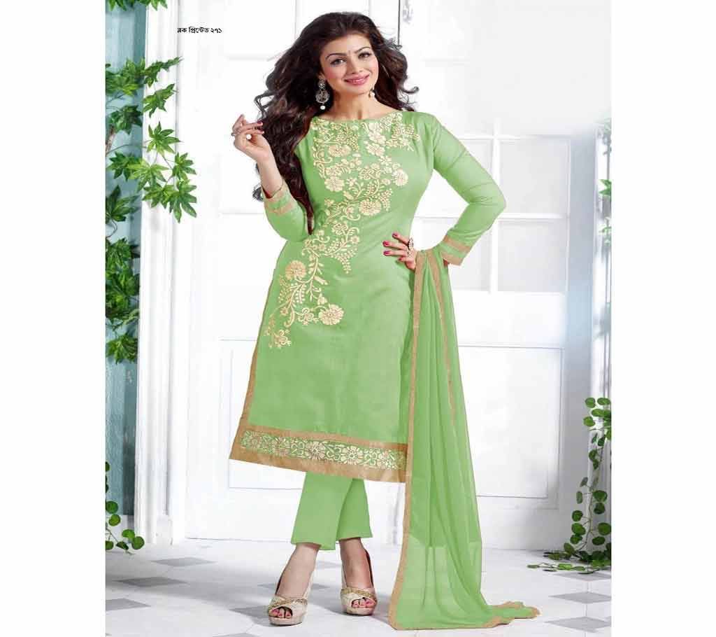 unstiched block printed cotton replica three pcs salwar kameez seblock-271