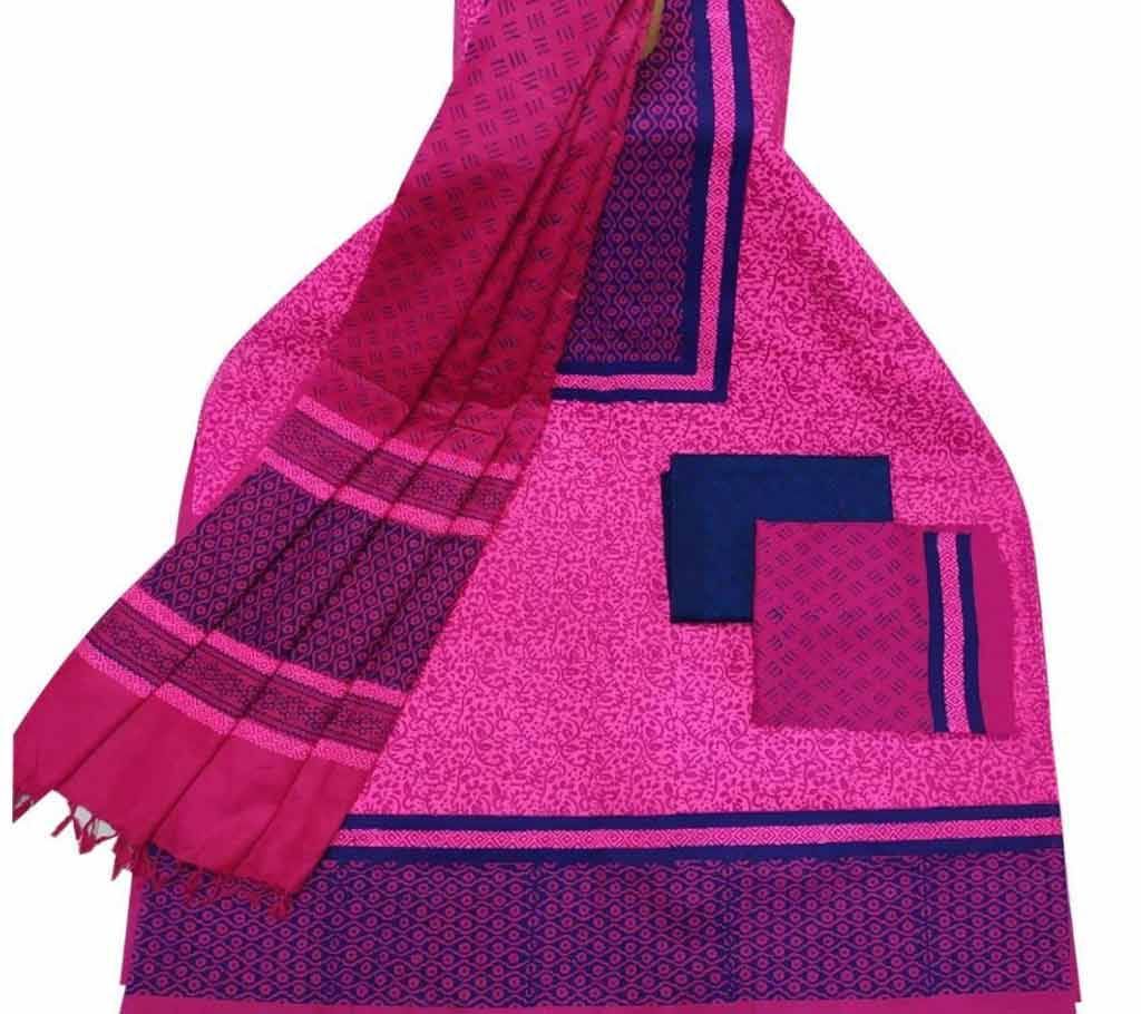 Unstitched Block Printed Cotton Salwar kameez fs-38
