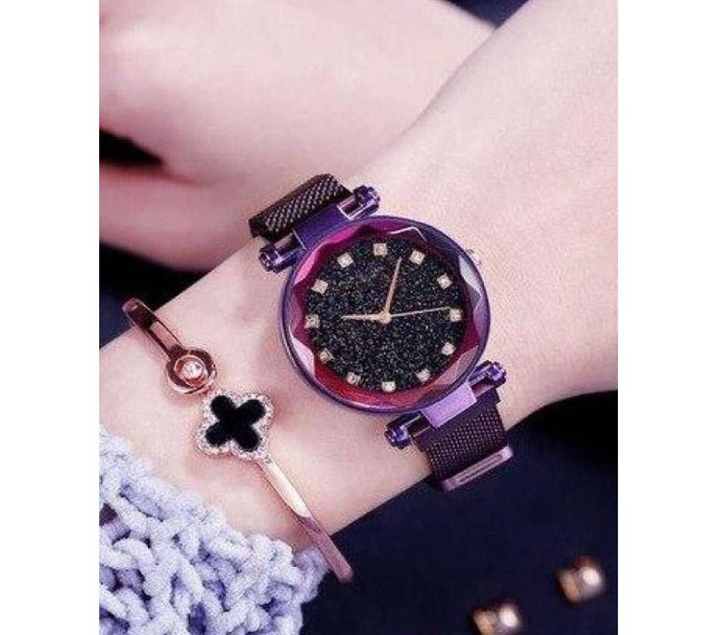 Dior High Quality Magnet Analog Watch for Women - Purple 02