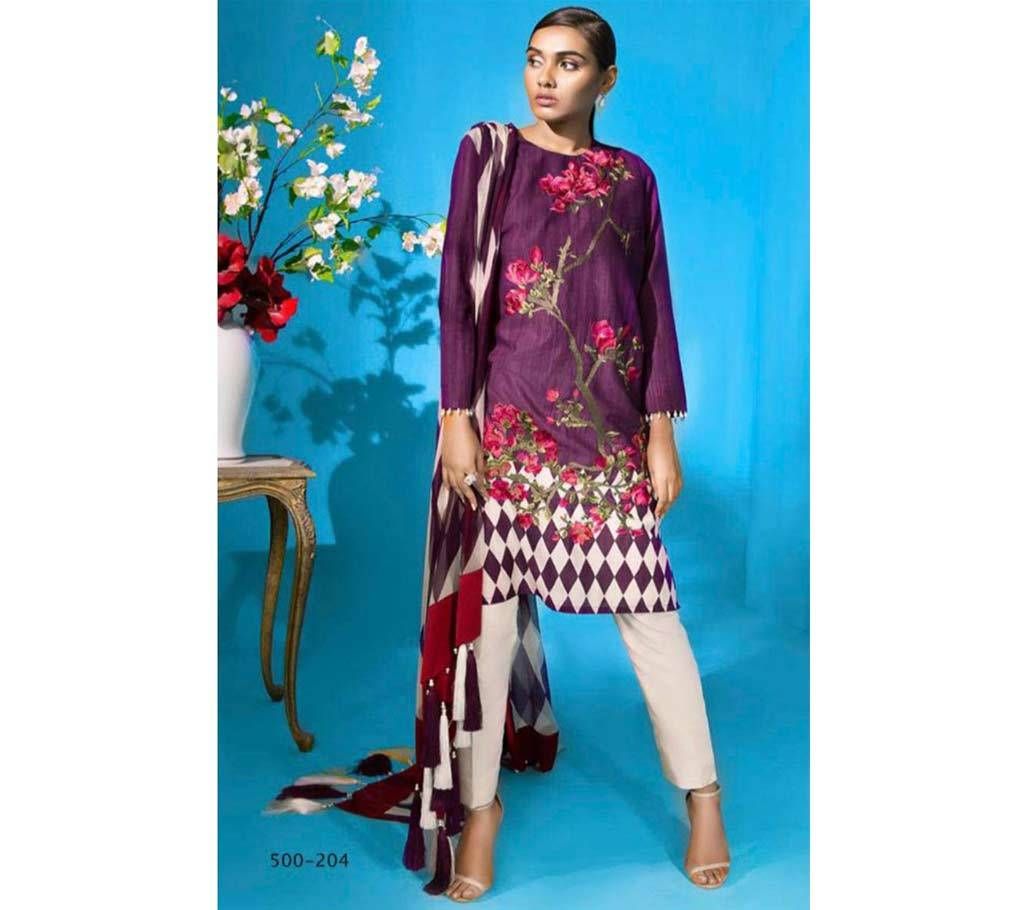 Indian Muslin Vol-4 Unstitched cotton three piece for women