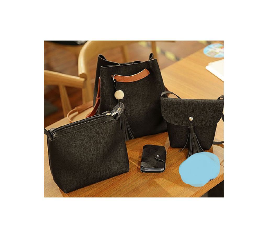 4in1 ladies hand bag Black
