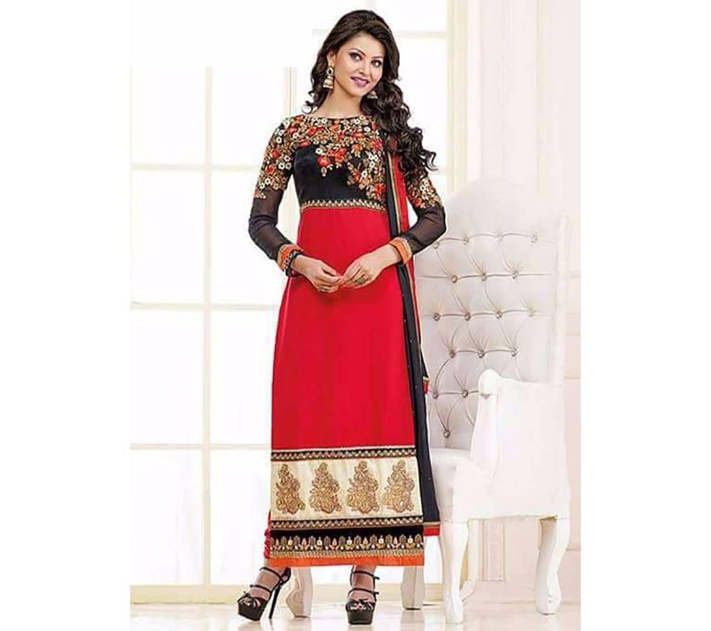 un stitched Georgette embroidery work three piece-copy 