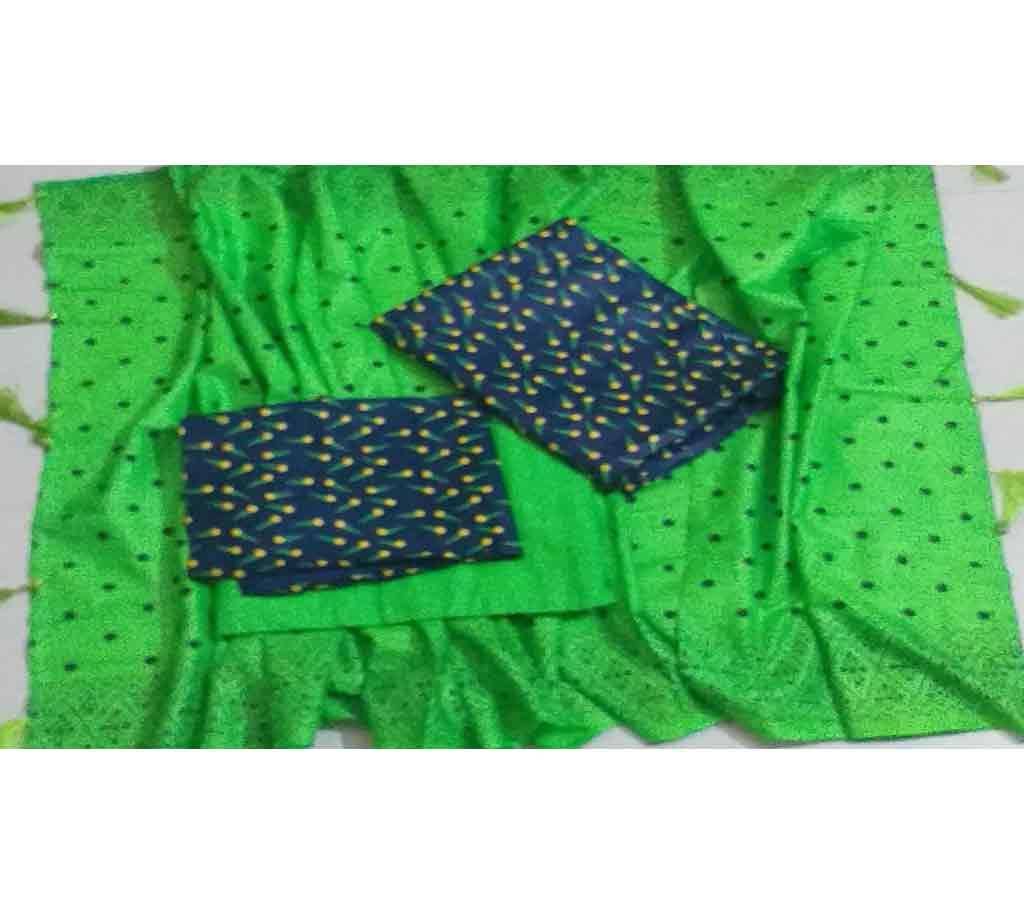 Unstitched Cotton Block Printed 3Pcs