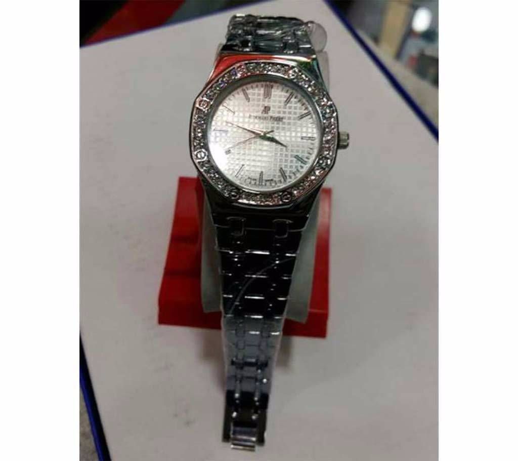 AP ladies stone setting metal wrist watch 