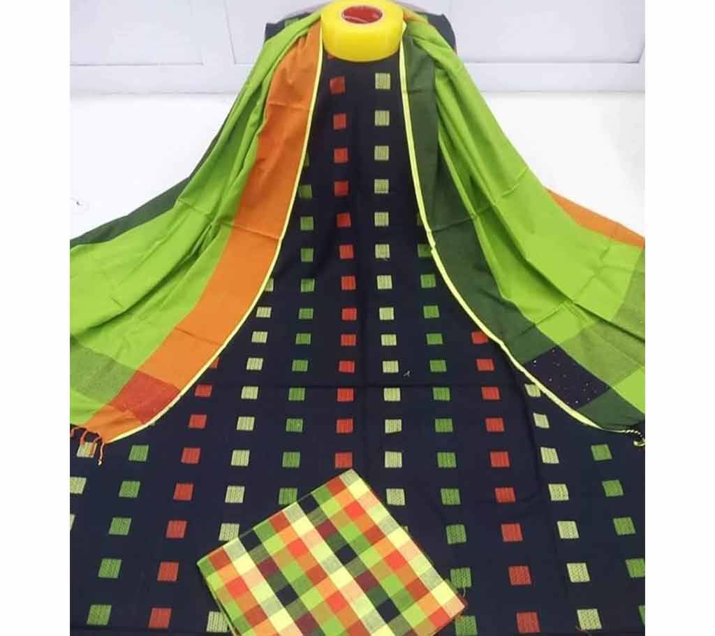 Homemade Tat Original Cotton Multi Color Deshi Shalwar Kameez For Women-2