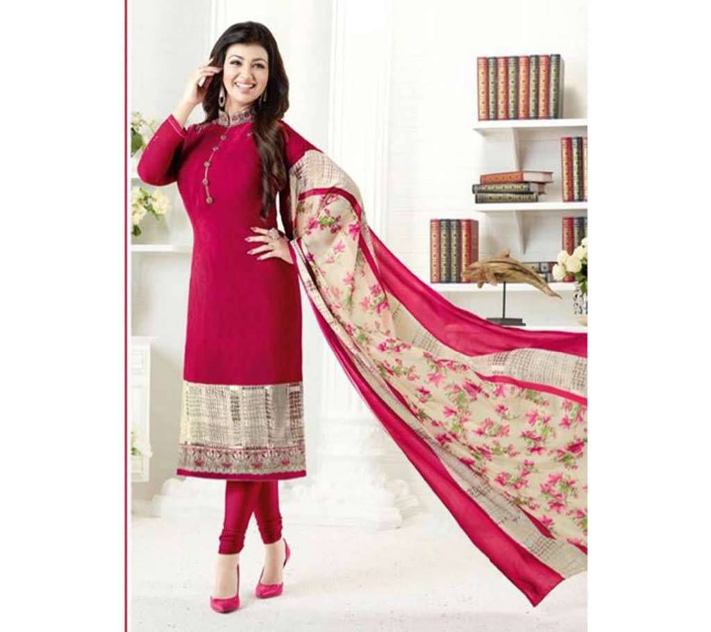 Indian Unstitched Crepe Three-piece