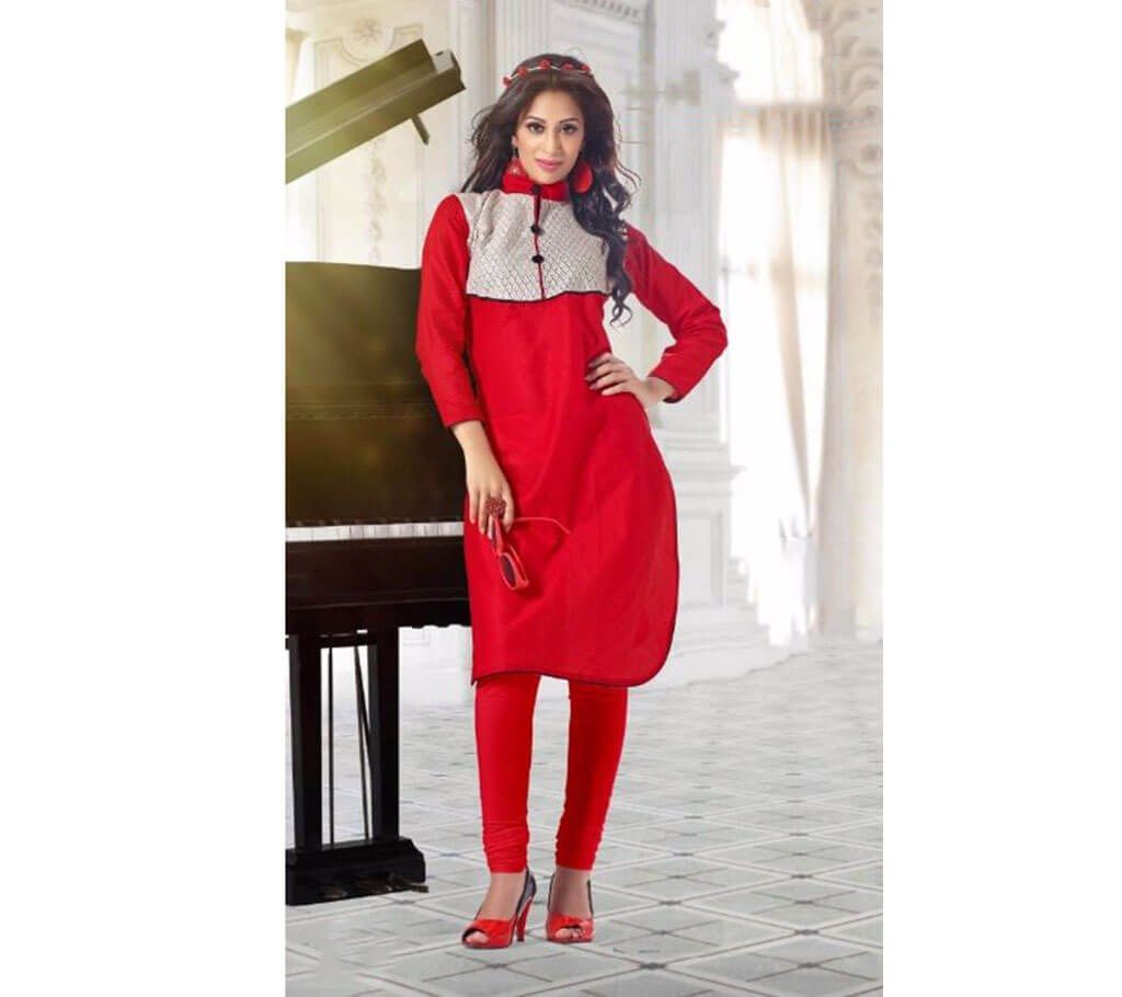 Indian short red cotton kurti