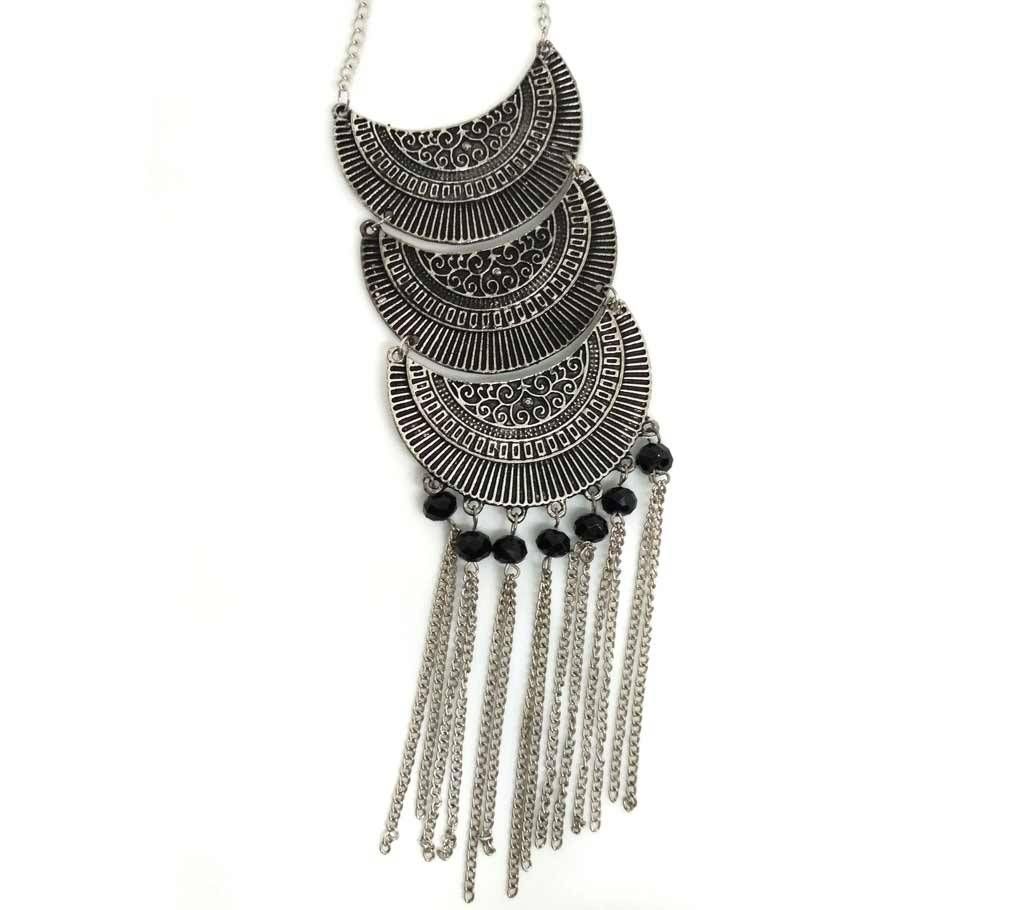 3 Layered Tassel Oxidized Necklace (by Zylph - NLT)
