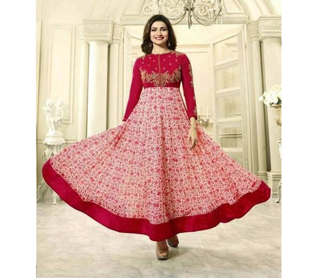 Unstiched Georgette Replica Long Dress