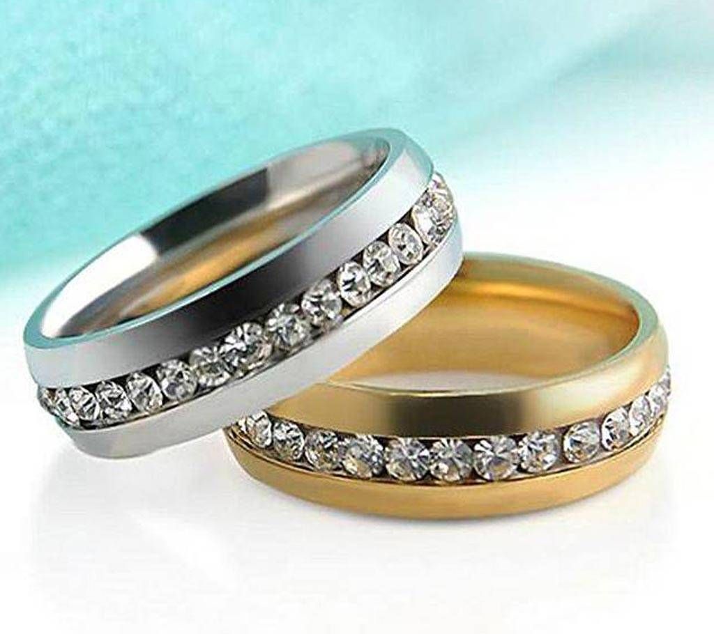 Golden and Silver Alloy Couple Finger Ring