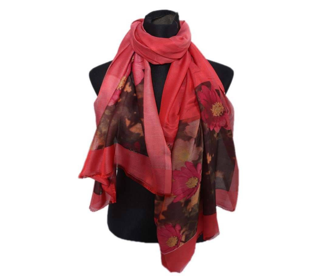 Floral Silk Print Hijab for Women - Misti Color