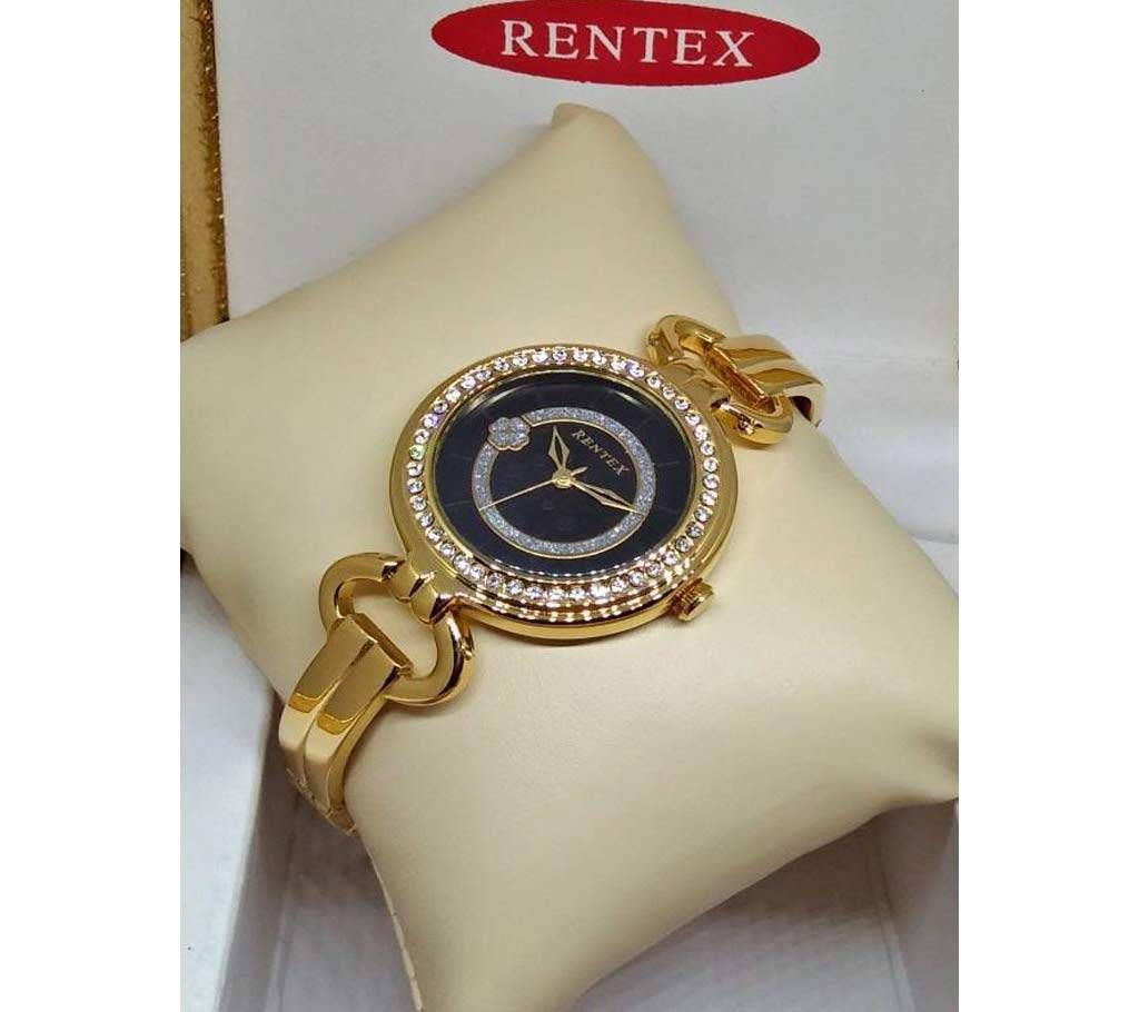 RENTEX Original Black Dial Watch for Women