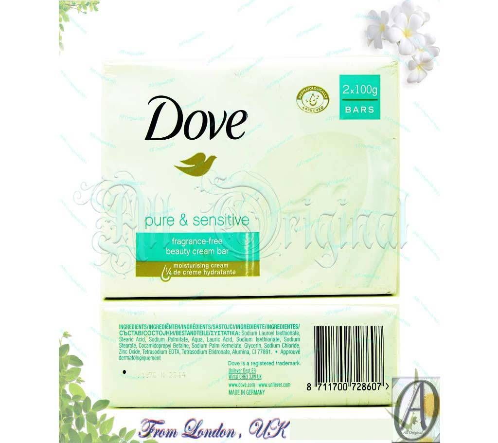Dove Pure And Sensitive Soap Bar (100gX2) Pack (Germany)