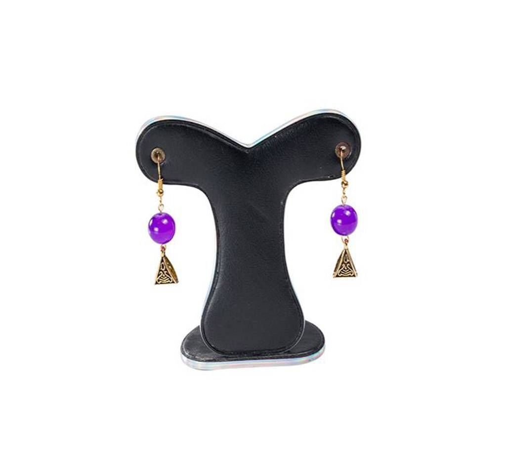 Purple Color Artificial Pearl Earring