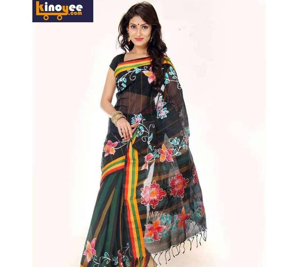 Multi Color Tangail Cotton Casual or Occasional Saree with blouse Piece