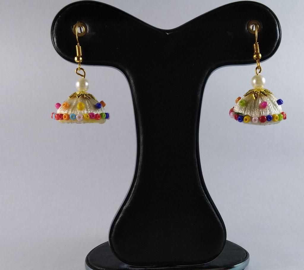 silk thread multi color earring 