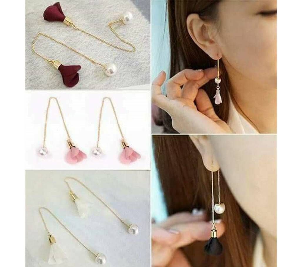 Pearl Flower Chain Earring