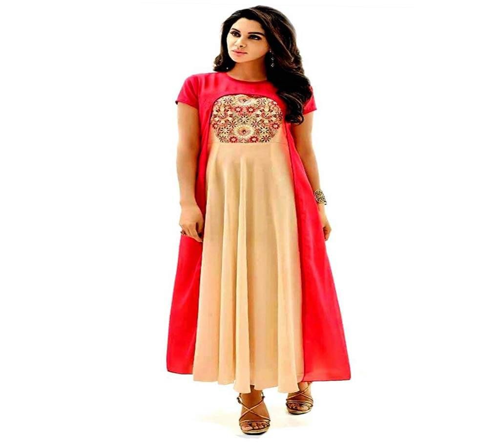 Unstitched Pink Georgette Kurti for Women