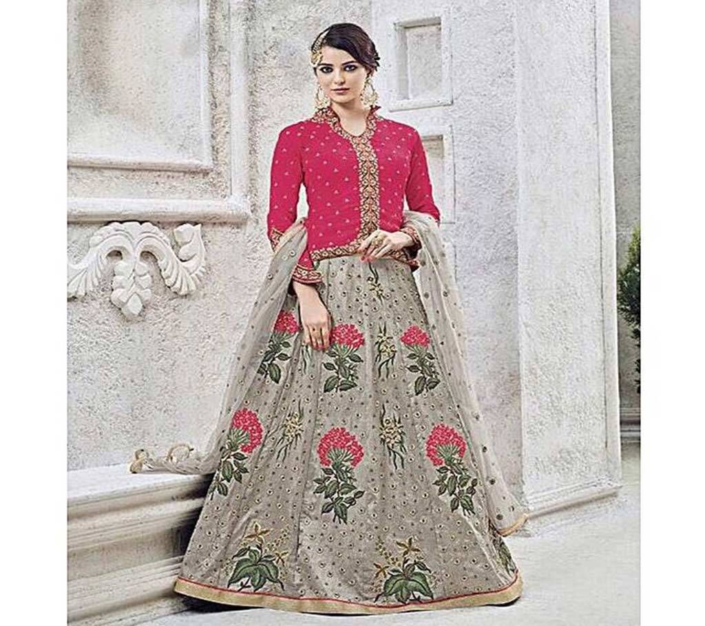 Unstitched Pink Georgette Gown