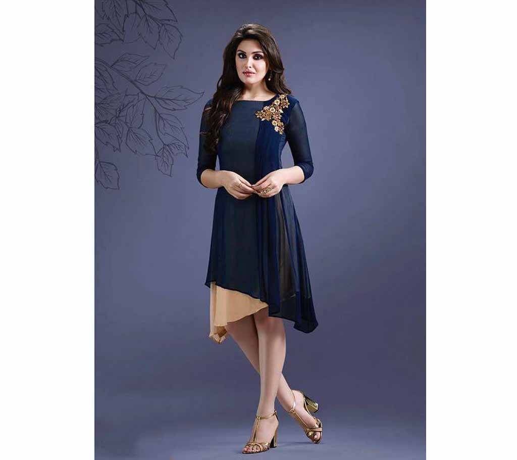 Semi Stitched Double part Georgette  kurti - Copy