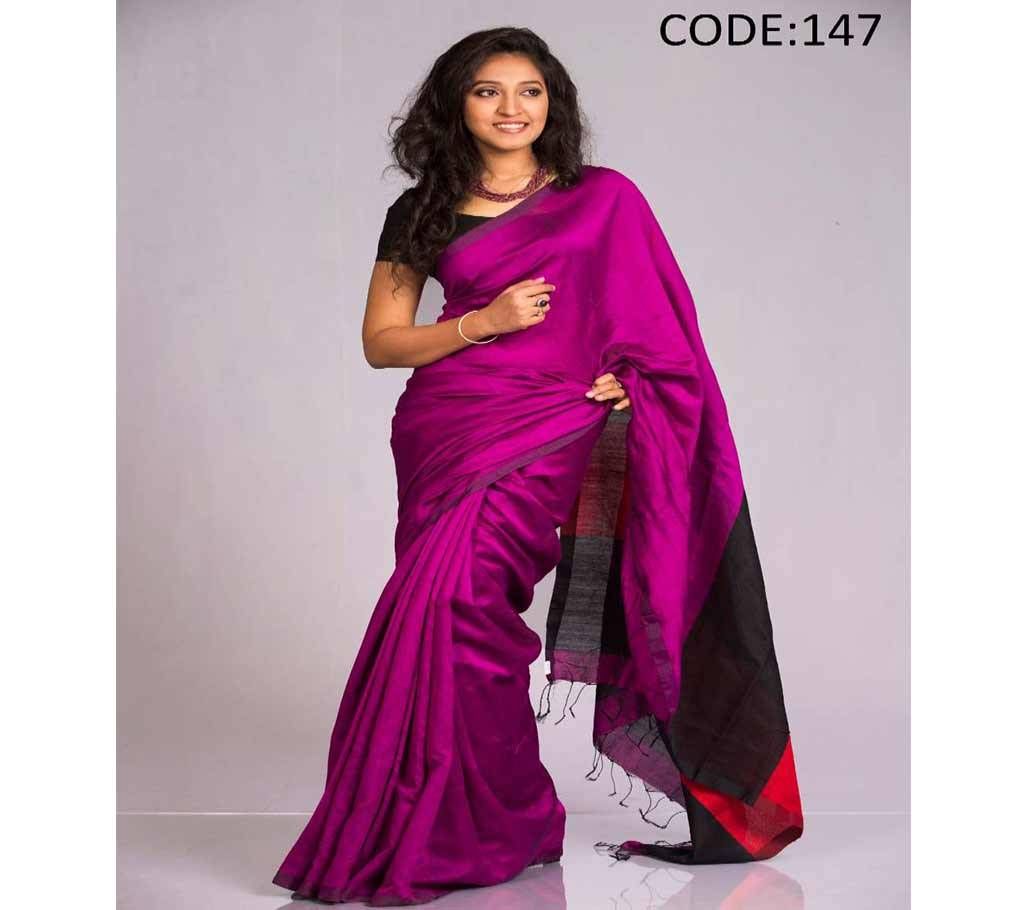 Jam, Red & Black Toshor Silk Sharee