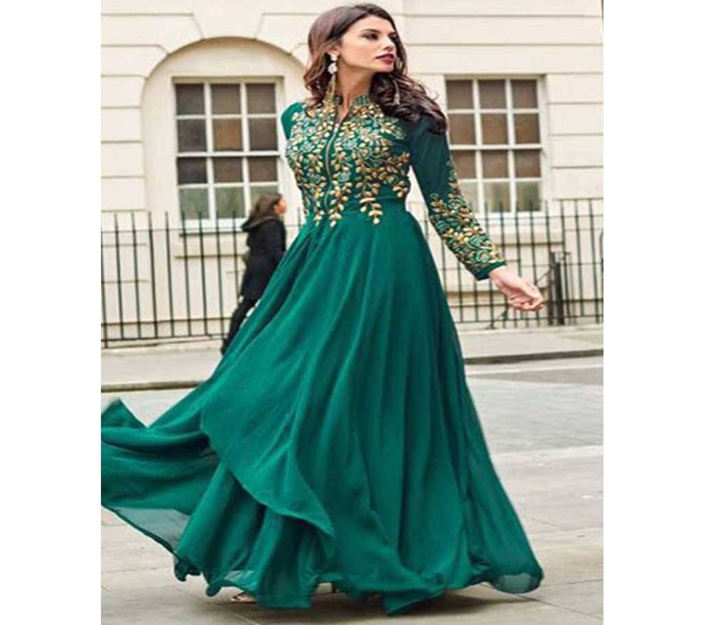 Semi Stitched Embroidery Georgette Anarkoli Dress - Copy