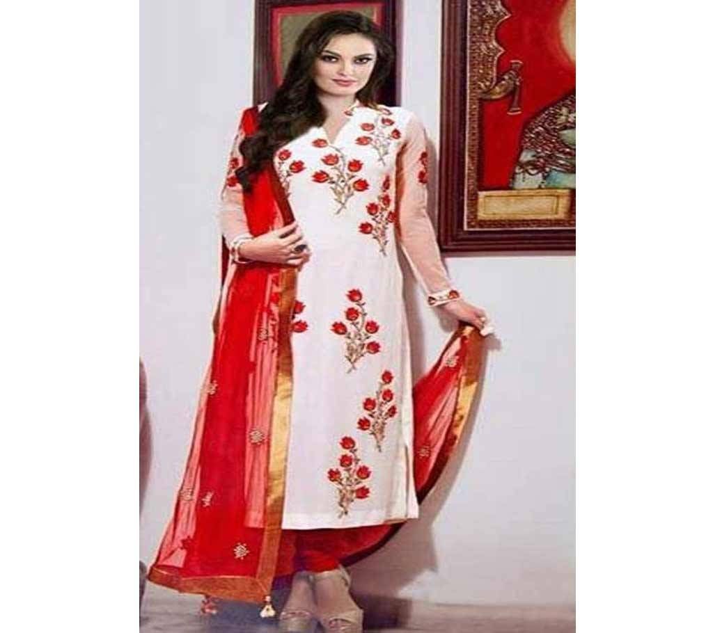 Unstitched block printed Rajdhani voyel cotton Salwar Kameez St block-397