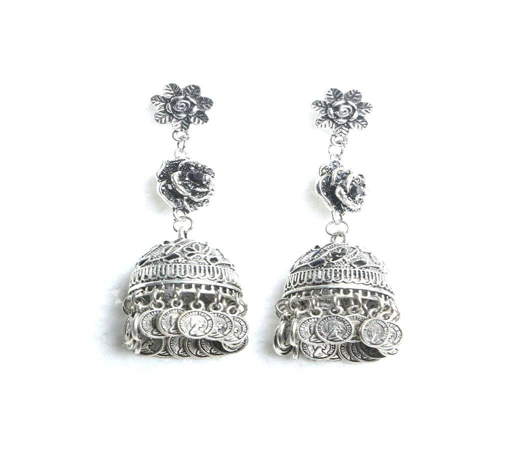 Rose setting with coin Jumka Earring